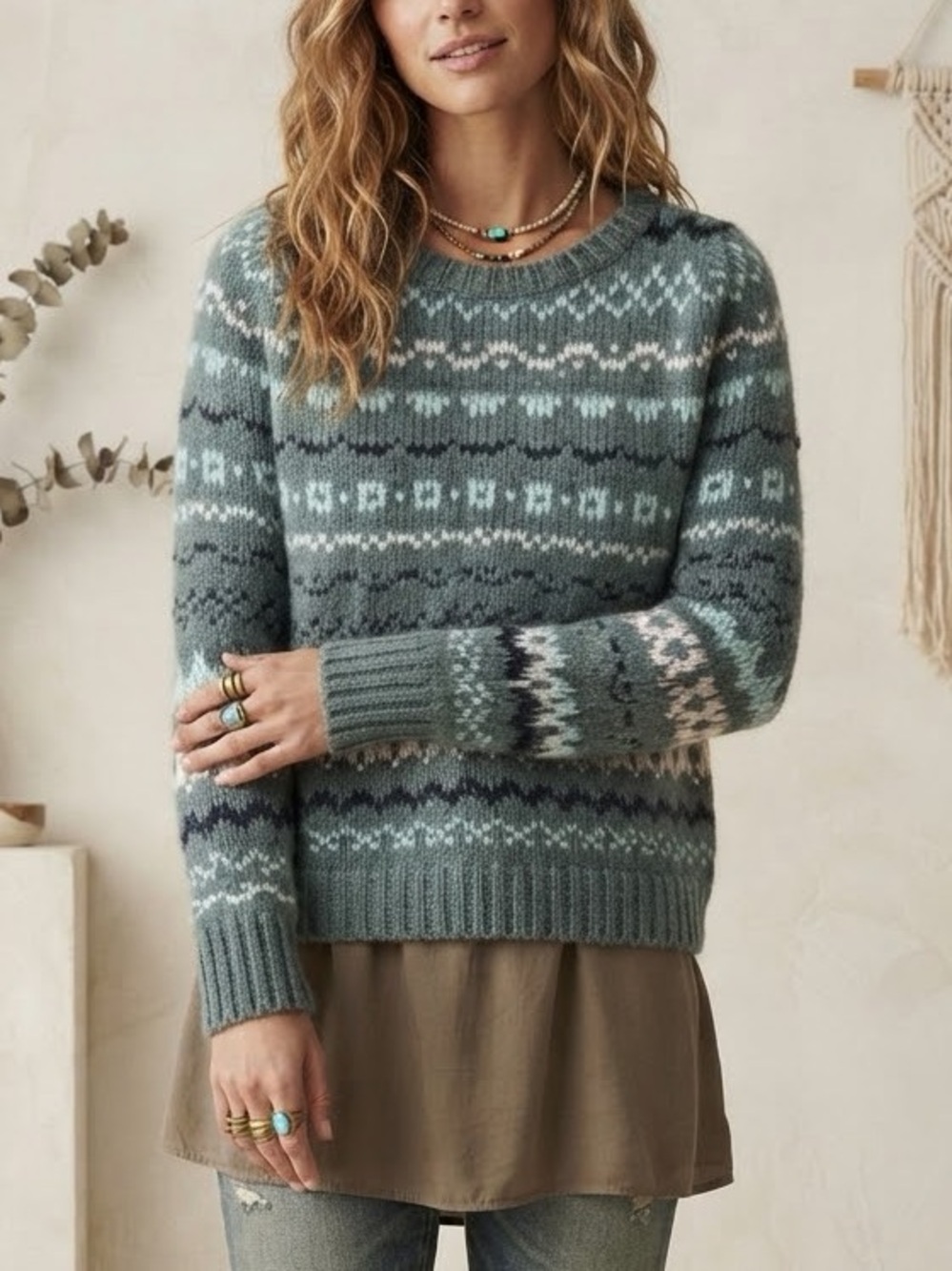 Free People Through The Storm Sweater Size S